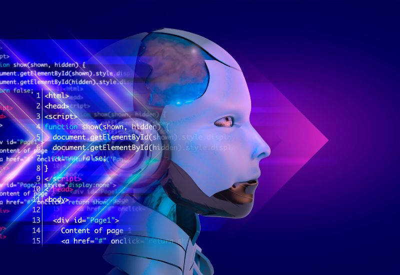 Illustration of generative AI model creating digital content